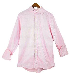 GrosVenor London Two Fold Cotton Light Pink Button Down Shirt